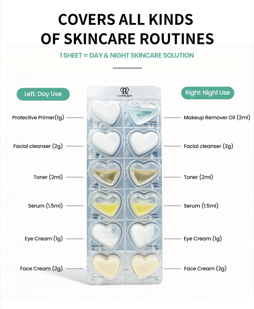 Clover Rena day and night skincare routine
